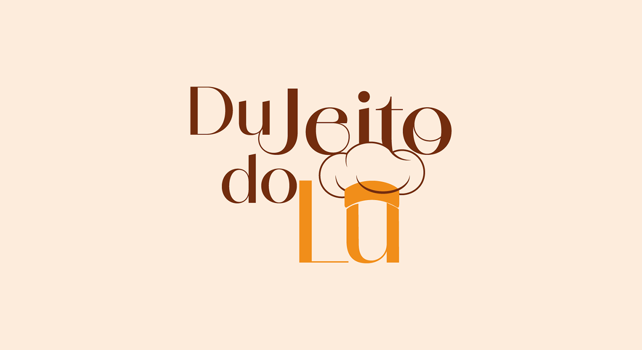 Logotipo com serifa artesanal e ícone de touca de chef em paleta terracota sobre bege